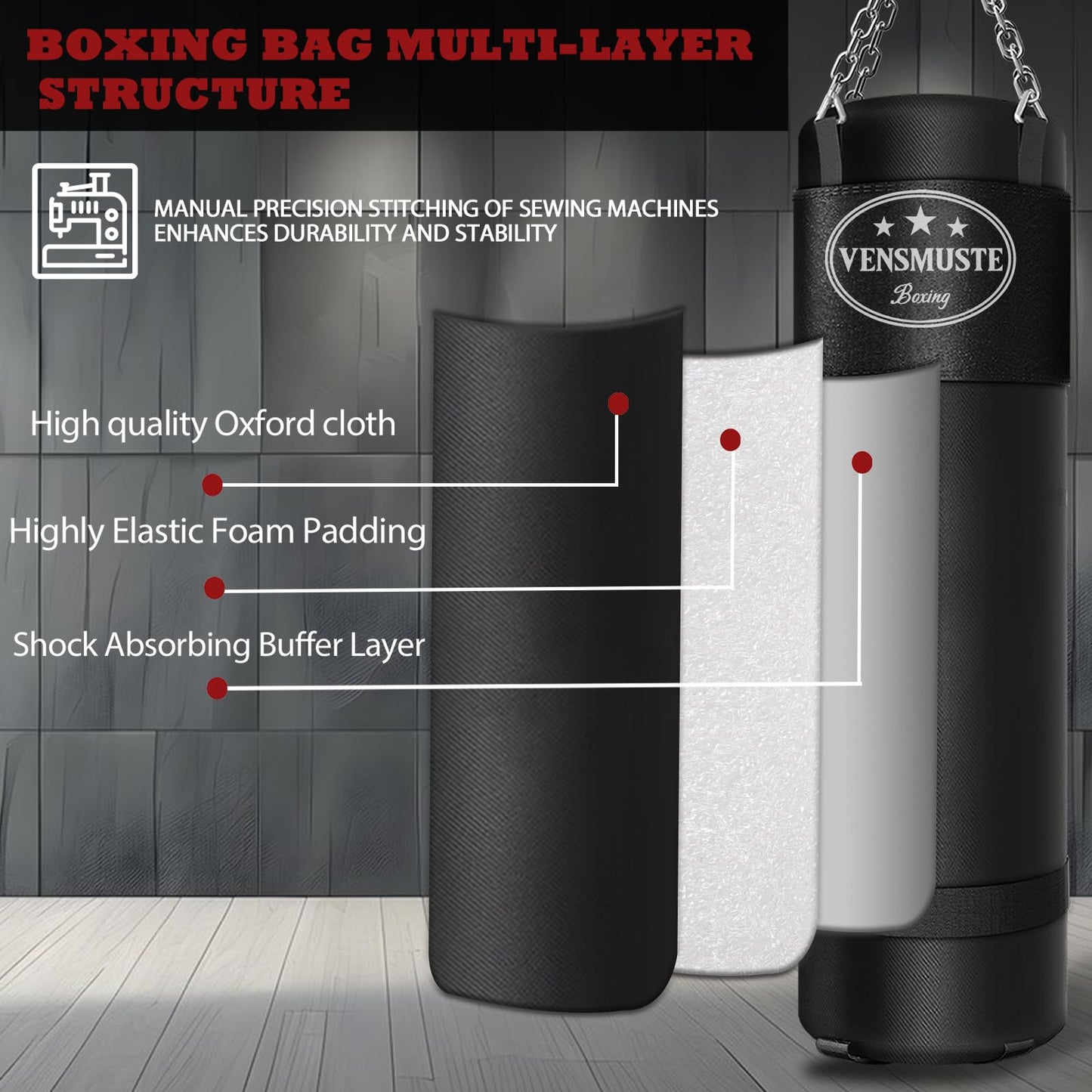 Heavy Punching Bag with Gloves for Training