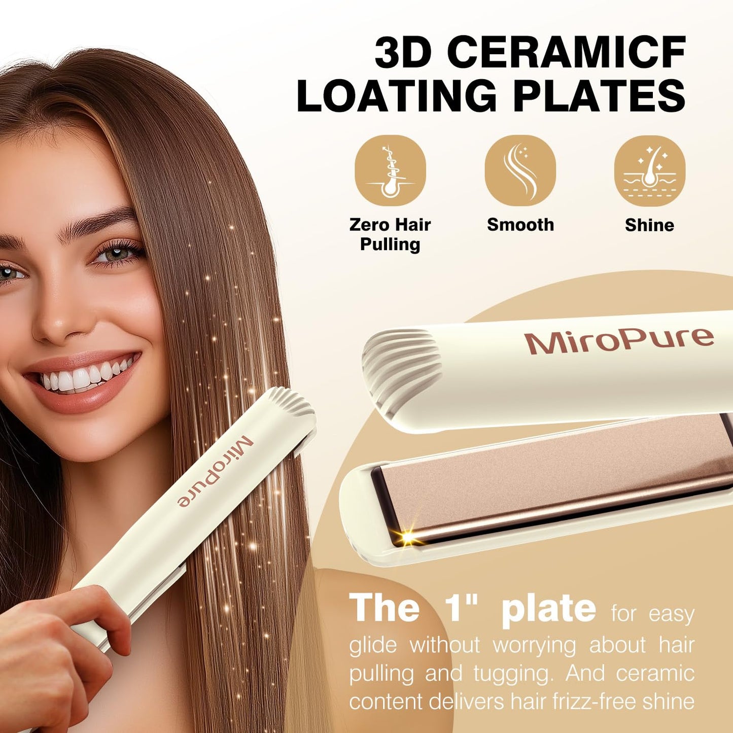 1 Inch MiroPure Hair Straightener & Curler 2 in 1