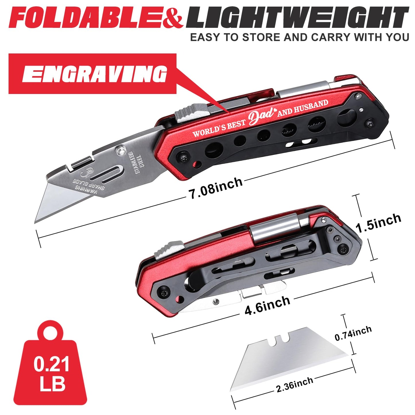 6-in-1 Utility Multitool Knife for Dads