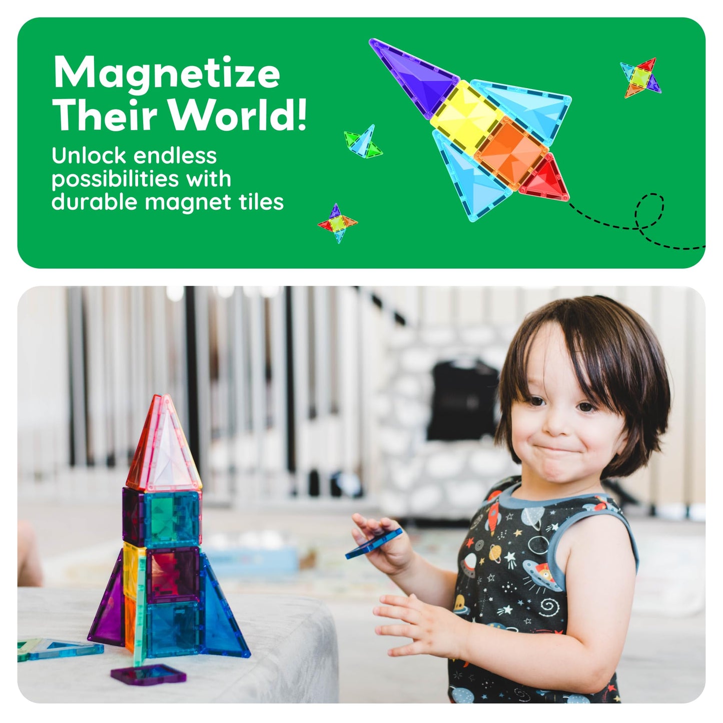 80-Piece PicassoTiles Magnetic Building Set for Kids