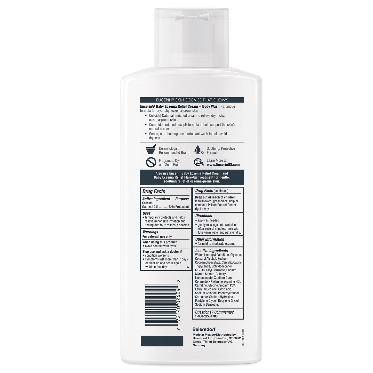 Eucerin Baby Eczema Relief Body Wash, 13.5 Fl Oz