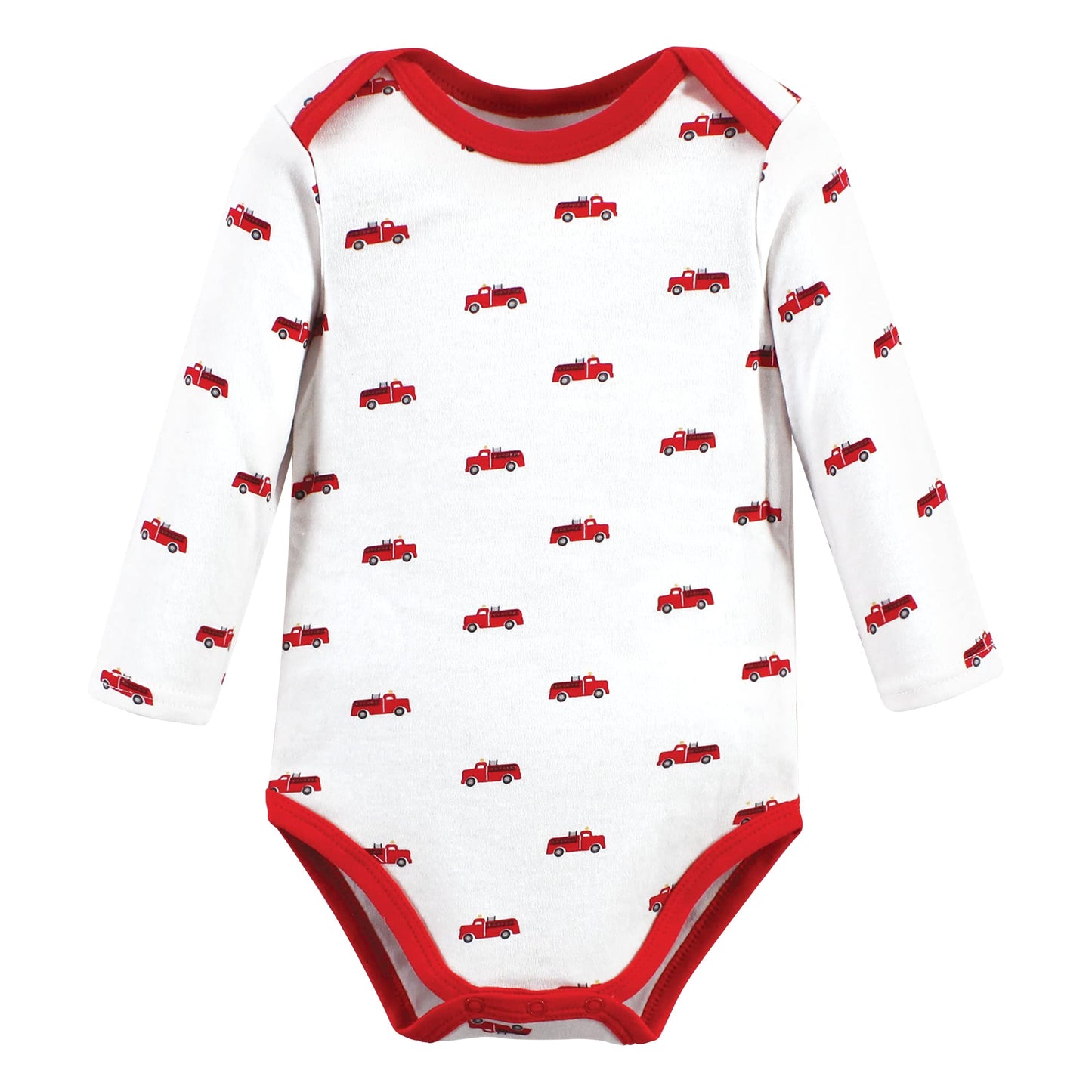 Hudson Baby Long-Sleeve Baby Bodysuit, Fire Truck