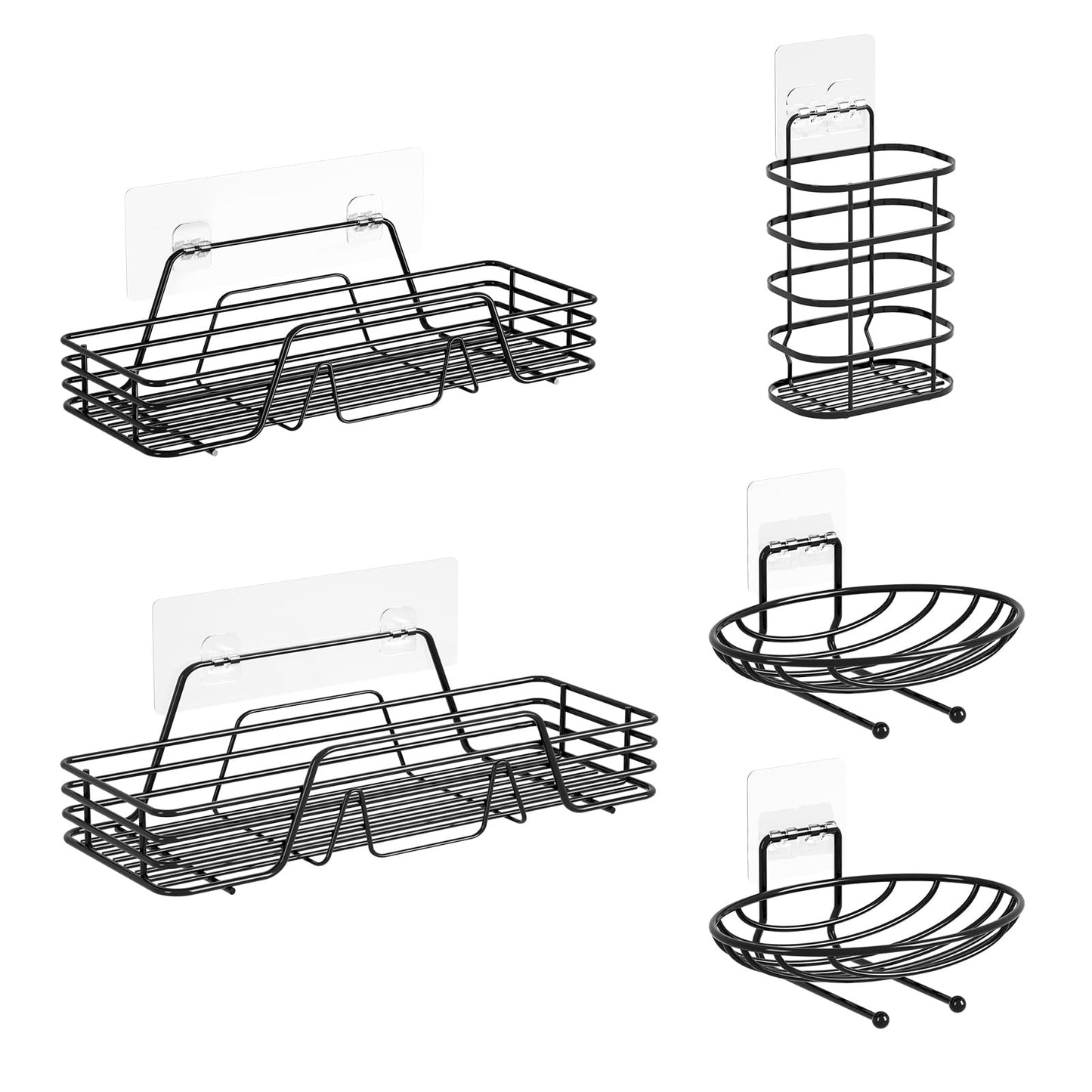 5-Pack Adhesive Shower Caddy Organizer Shelves