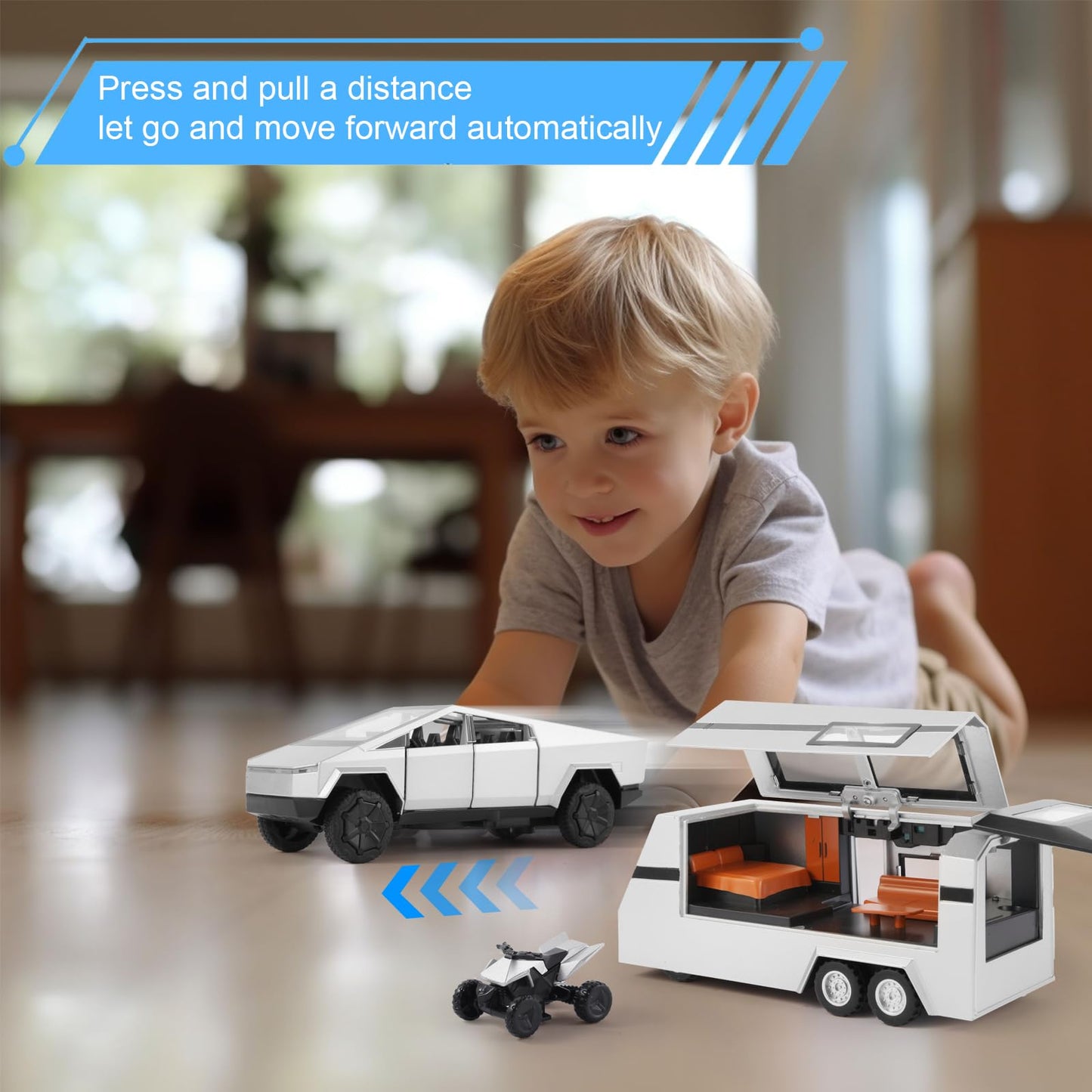 Diecast Pickup Trailer Toy Car for Kids