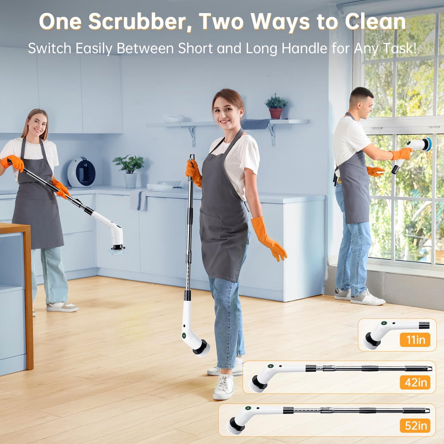 Cordless Electric Spin Scrubber for Bathroom & Kitchen