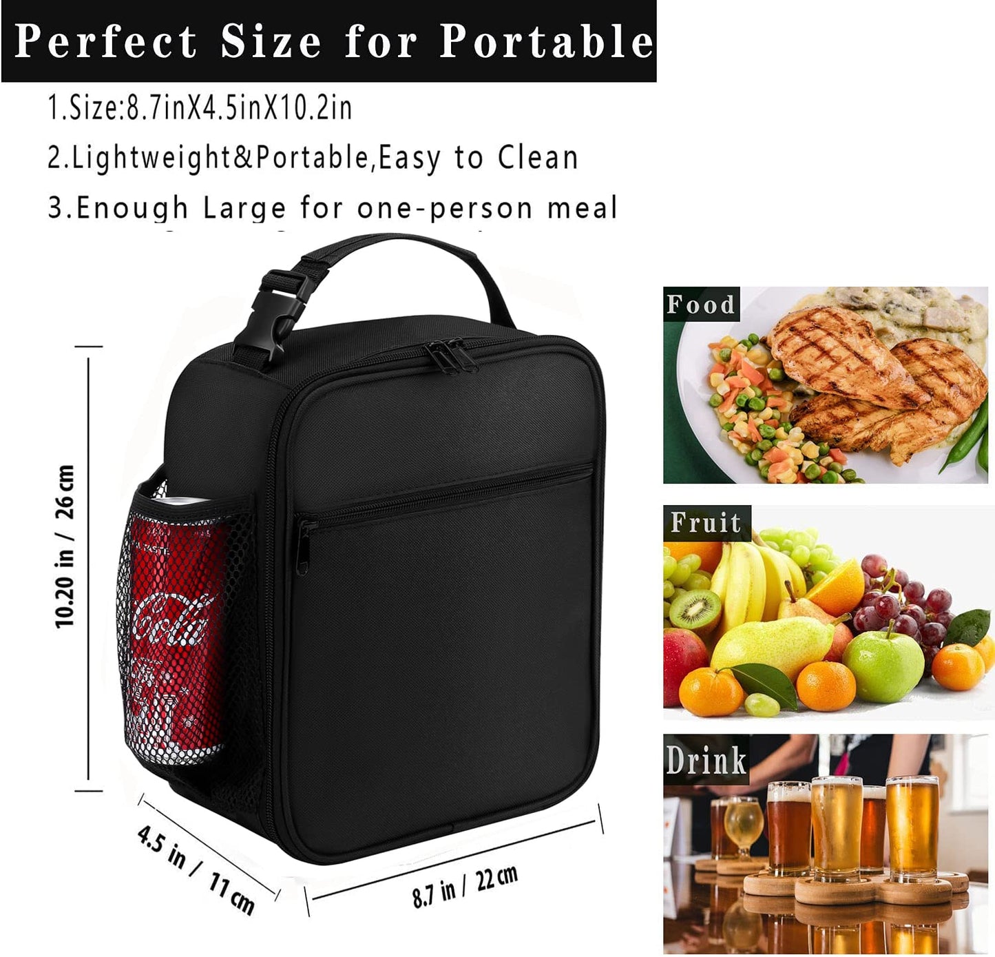Insulated Reusable Lunch Box for Men and Women