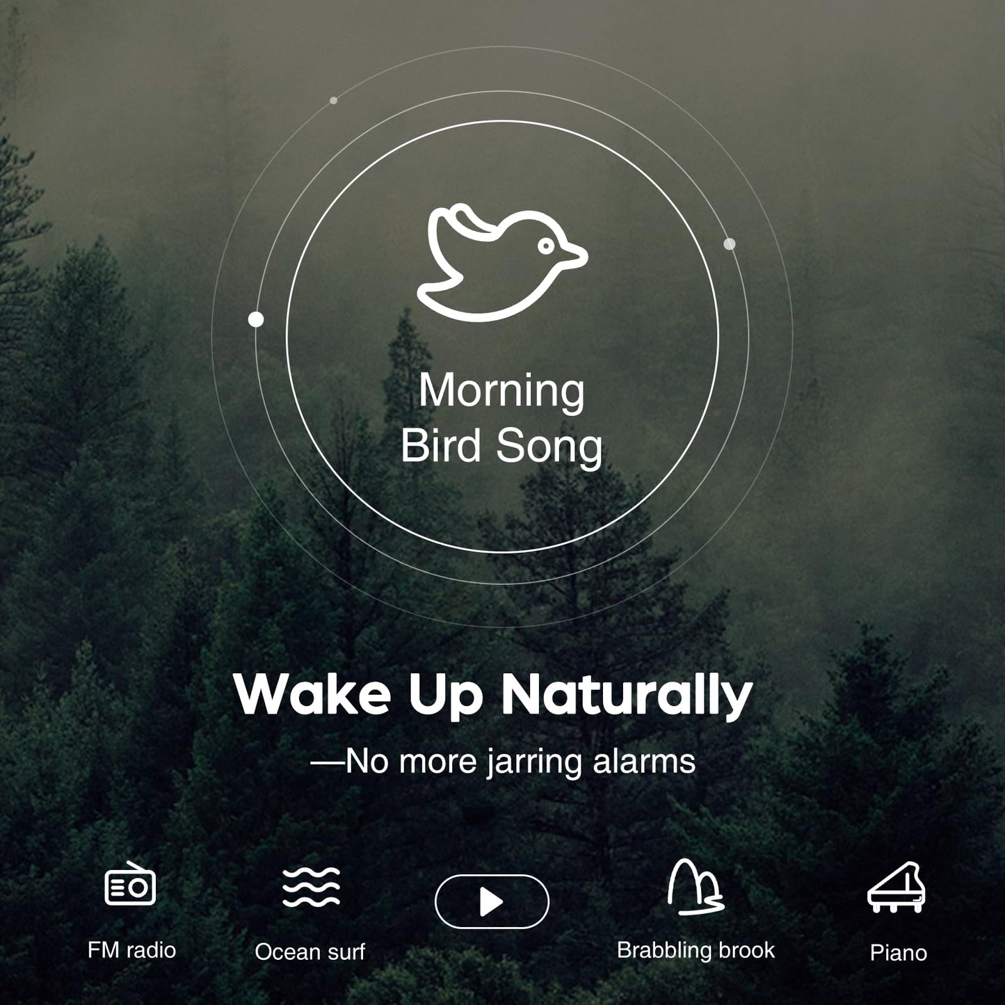 Wireless Charging Alarm Clock with Bluetooth Speaker