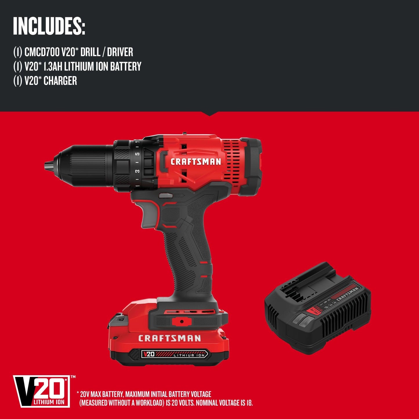 Craftsman 1/2 Inch Cordless Drill/Driver Kit