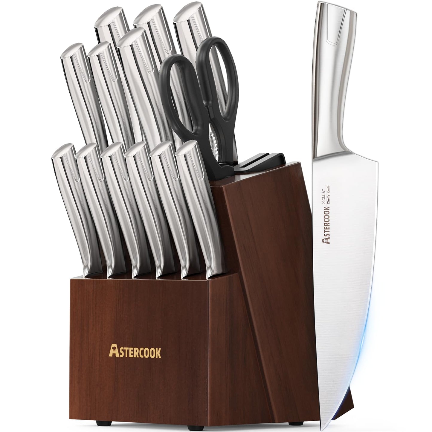15-Piece Astercook Stainless Steel Knife Set