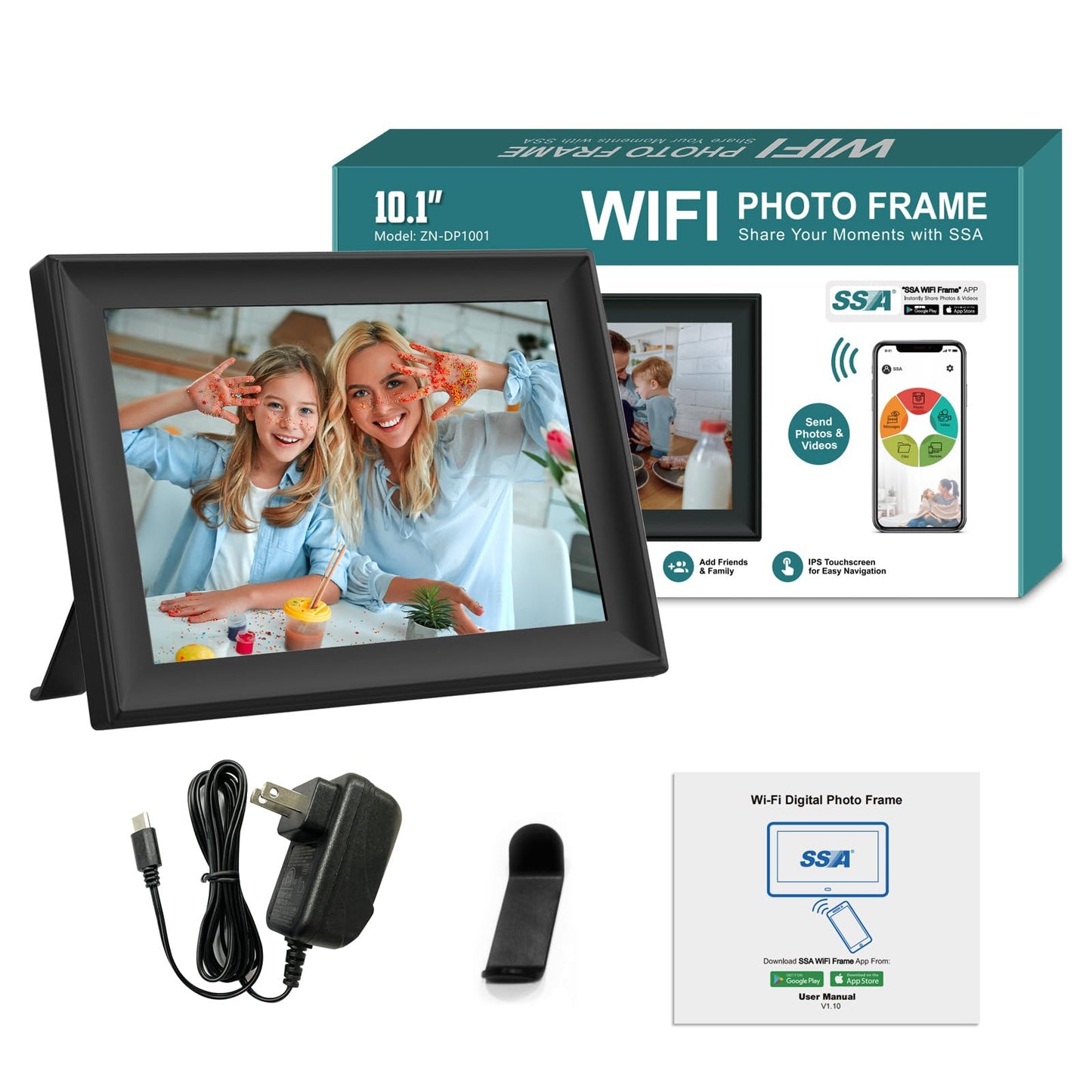 10.1" WiFi Digital Photo Frame with 32GB Storage