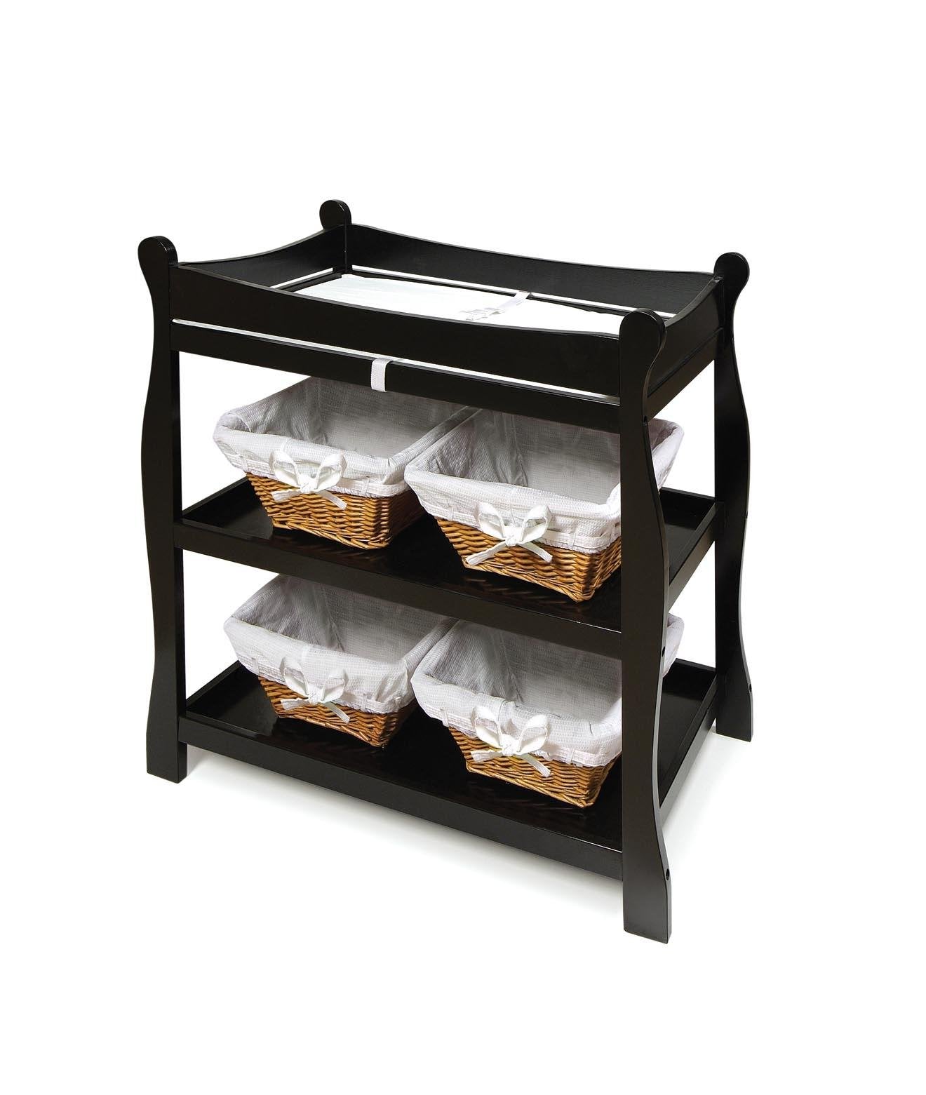 Badger Basket Sleigh Baby Changing Table with Pad