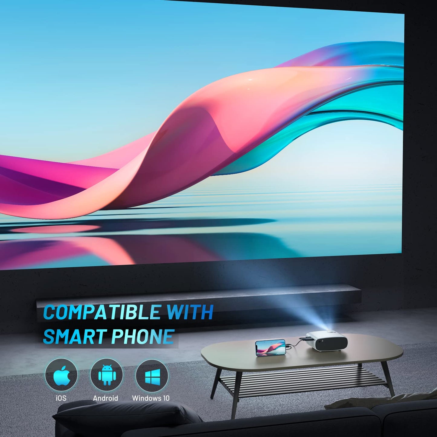 ELEPHAS Mini 1080P HD Portable Projector