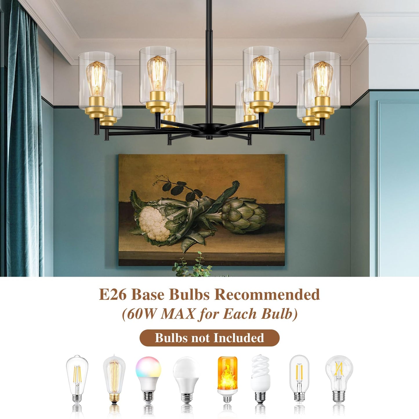 Sucolite 8-Light Modern Farmhouse Chandelier