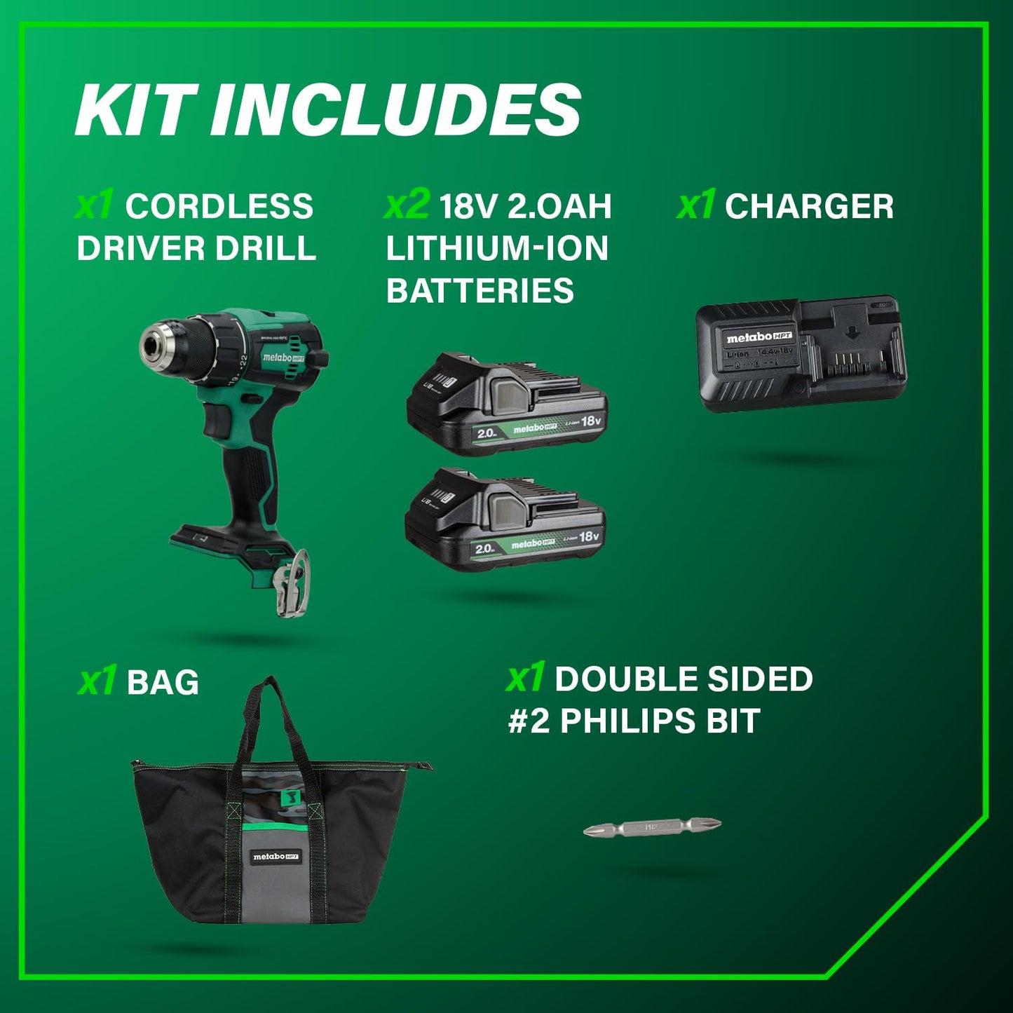 Metabo HPT 18V Cordless Drill Kit with Torque