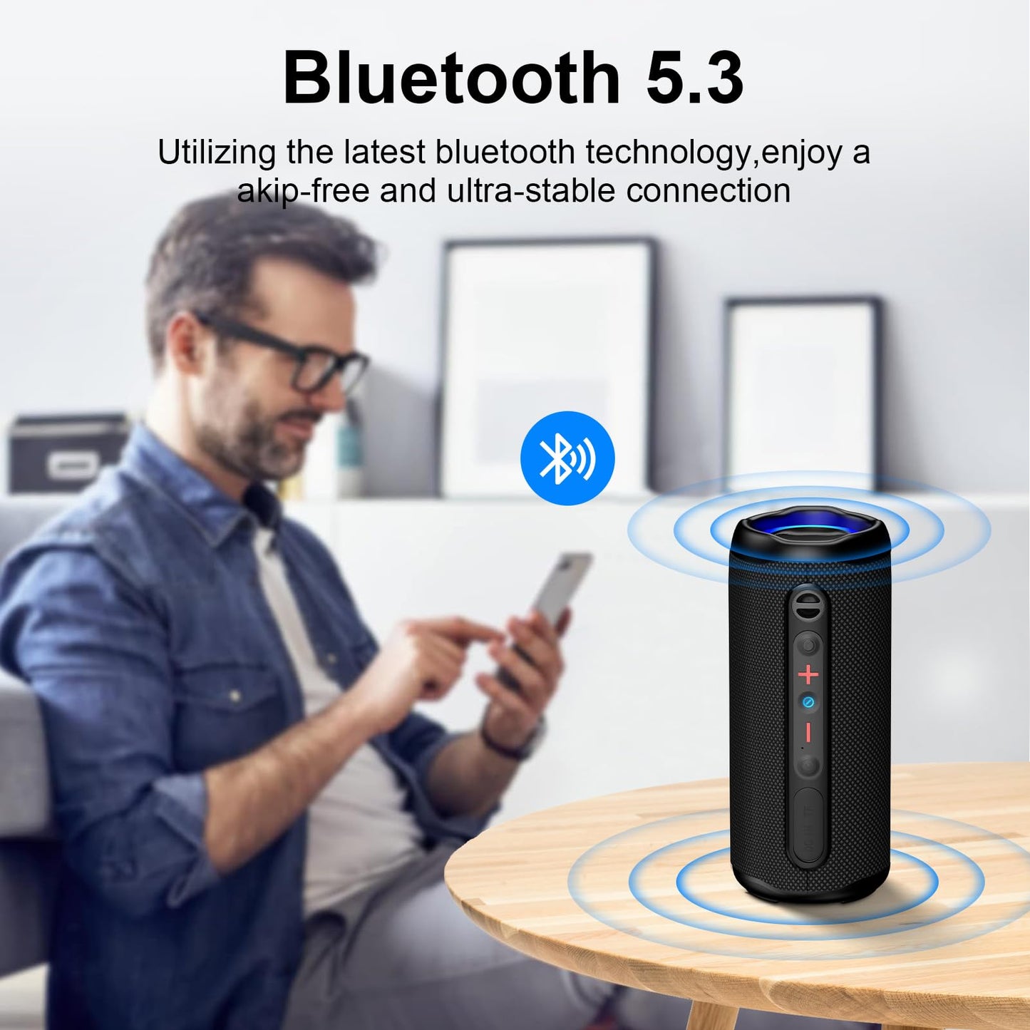 Bluetooth Portable Speaker with 16W Stereo Sound