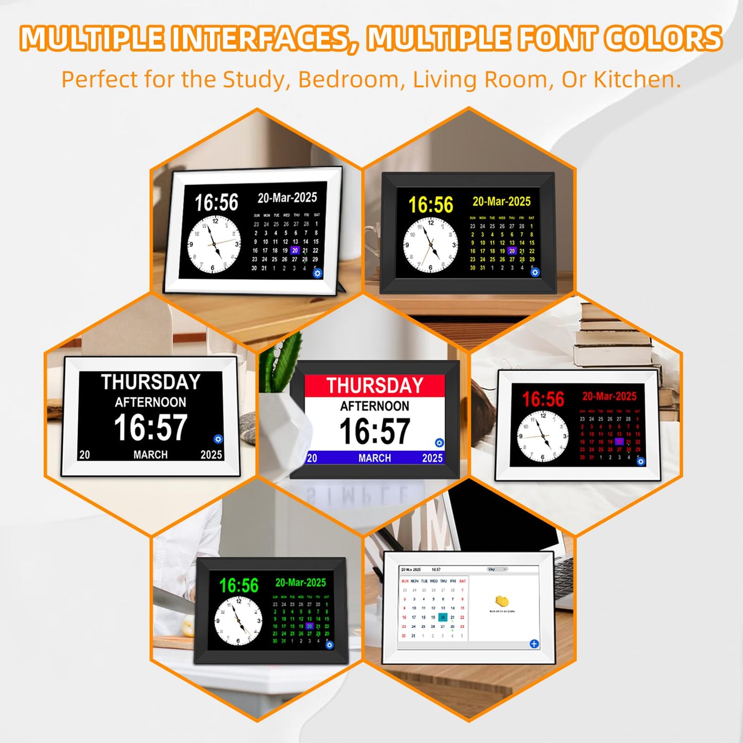 10.1" Touchscreen Dementia Clock by TIXINPO