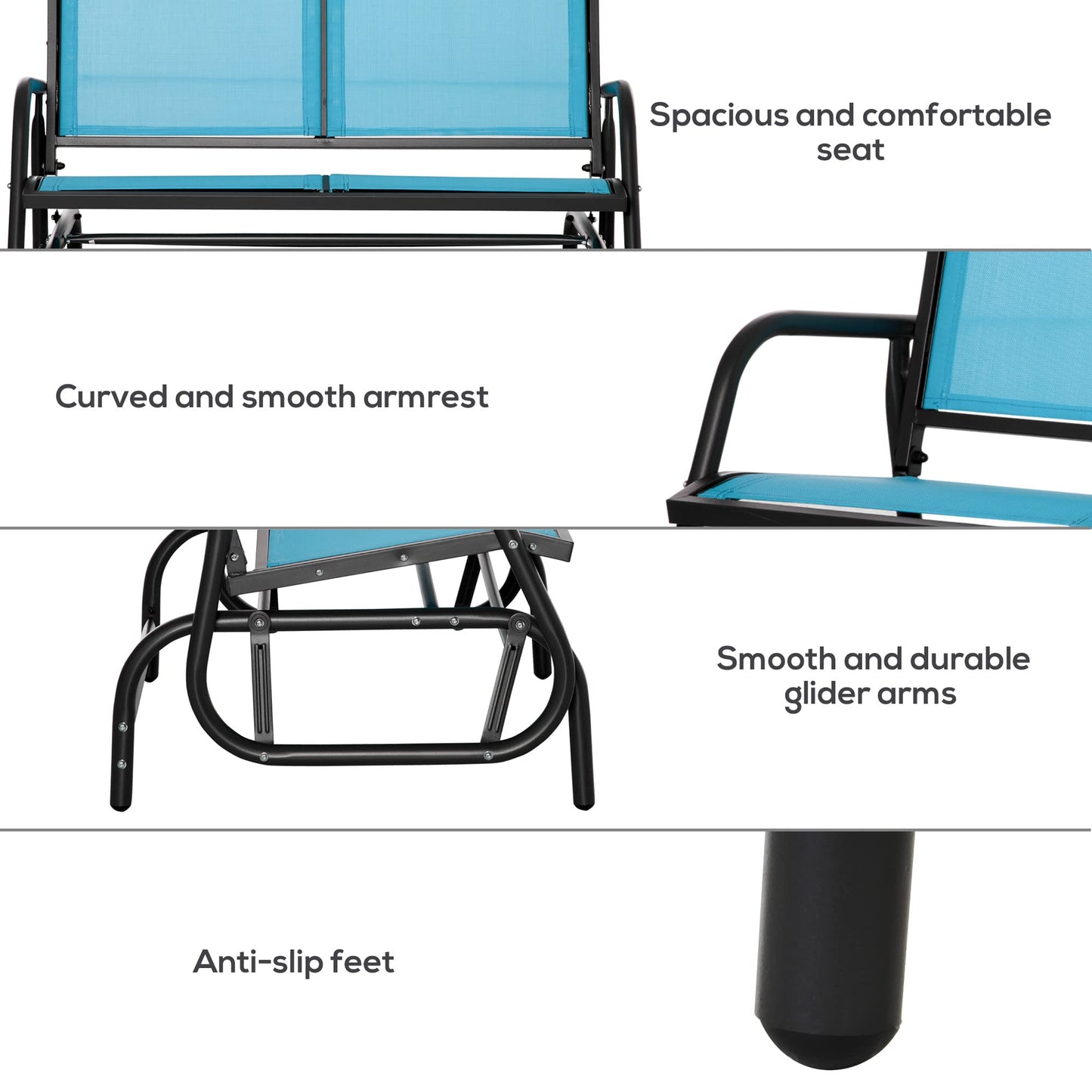 2-Person Outdoor Glider Bench by Outsunny
