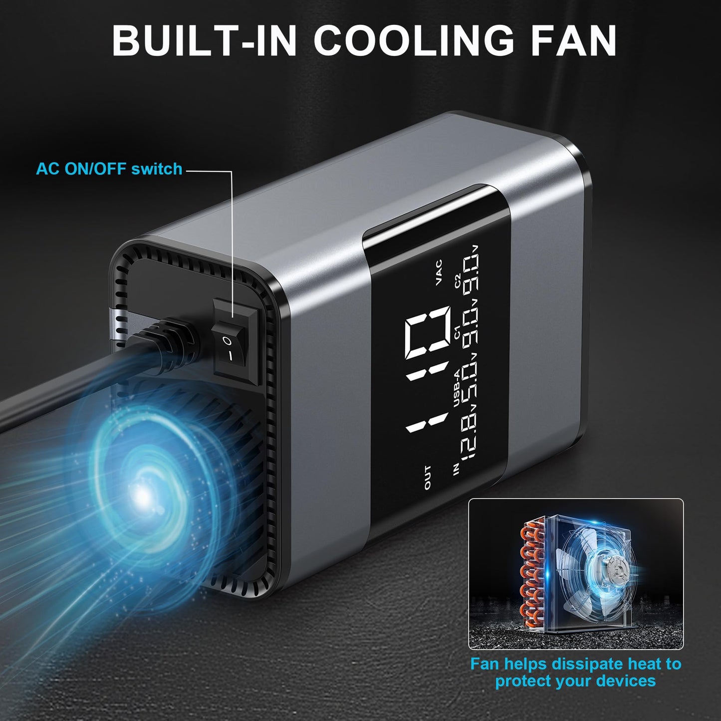 200W Car Power Inverter with Dual Outlets