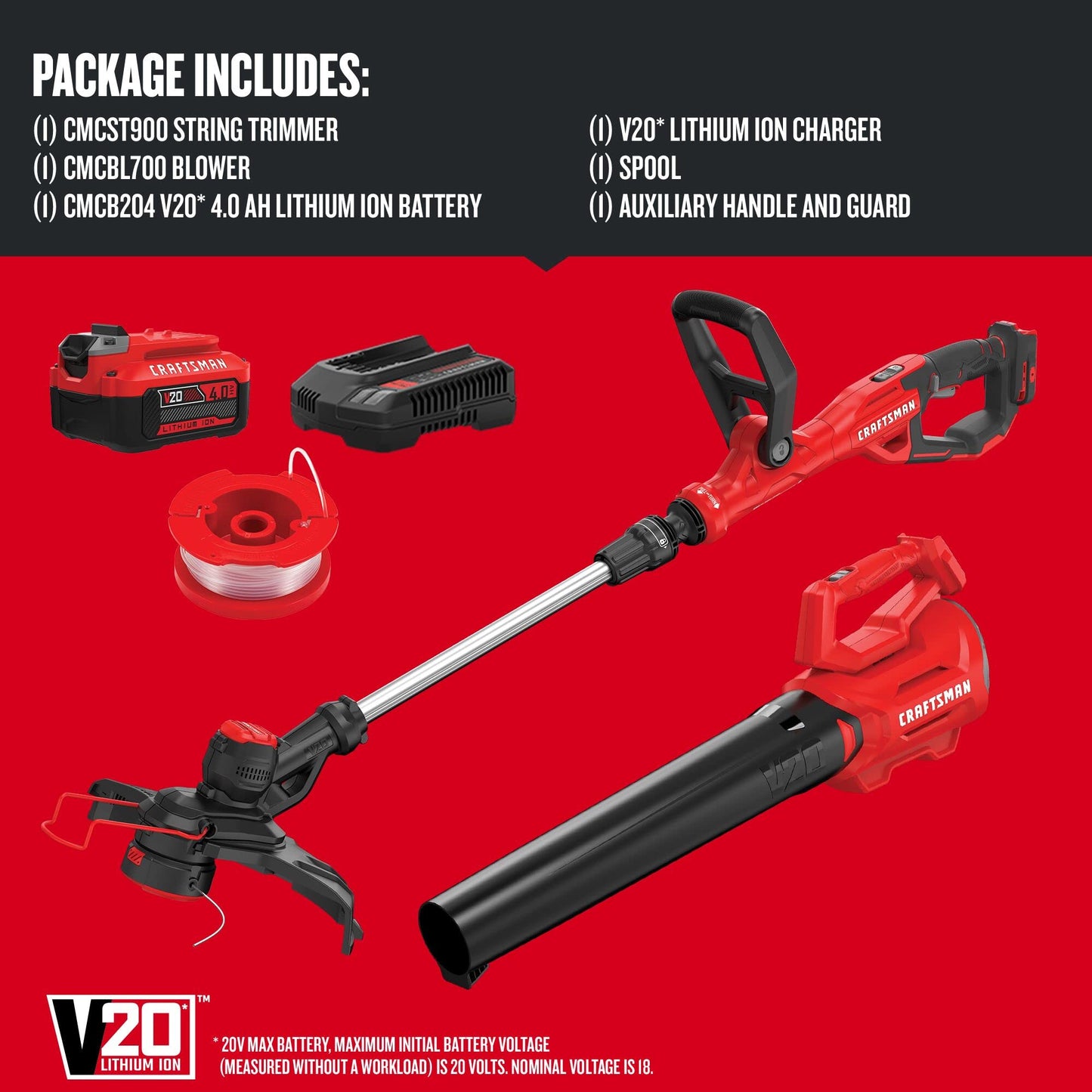 CRAFTSMAN 20V MAX Trimmer and Blower Combo Kit