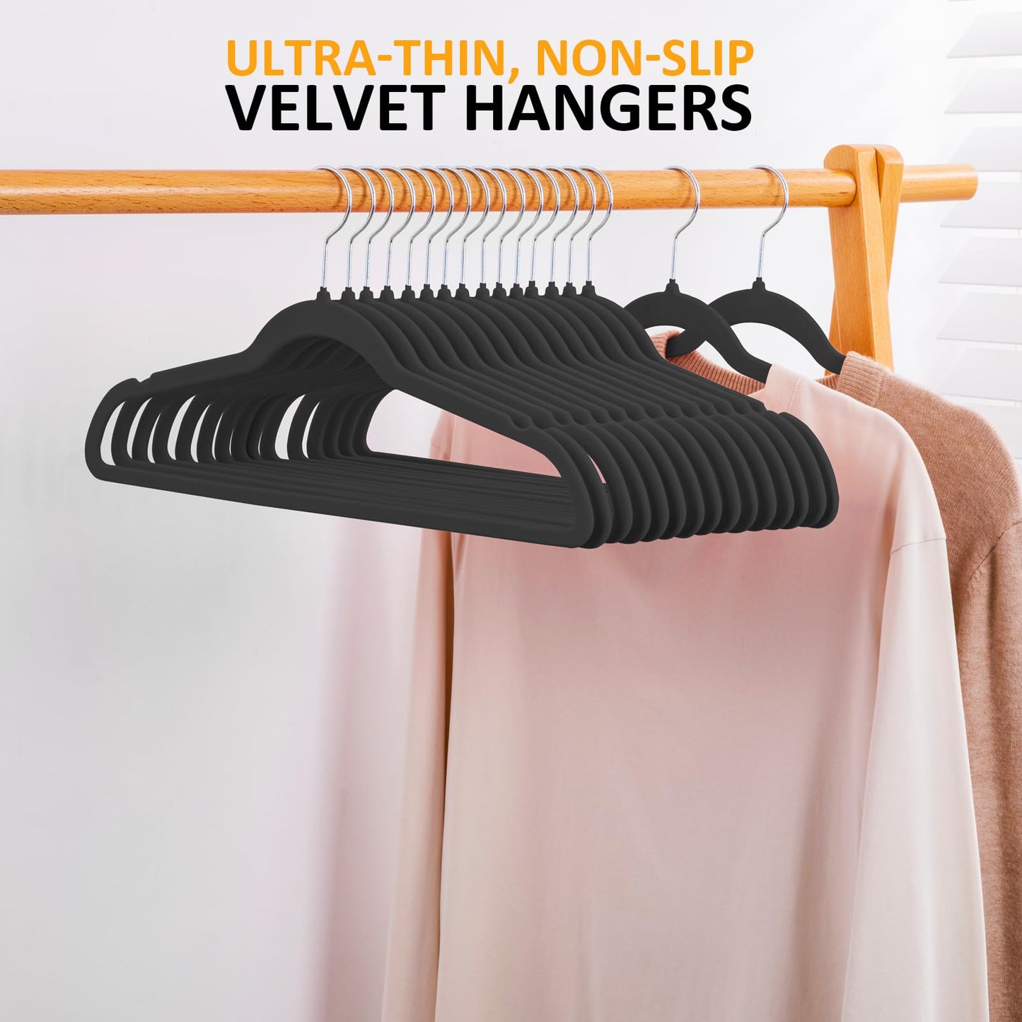 50 Pack Velvet Non-Slip Hangers