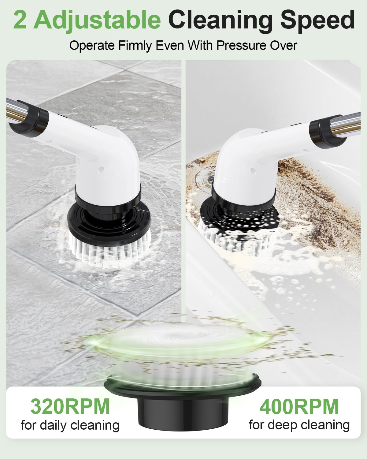 Cordless Electric Spin Scrubber with 9 Brush Heads