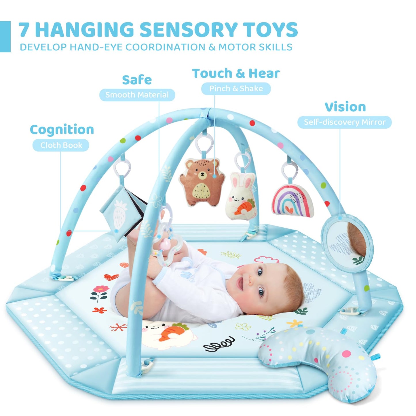 8-in-1 Baby Gym Play Mat with Toys