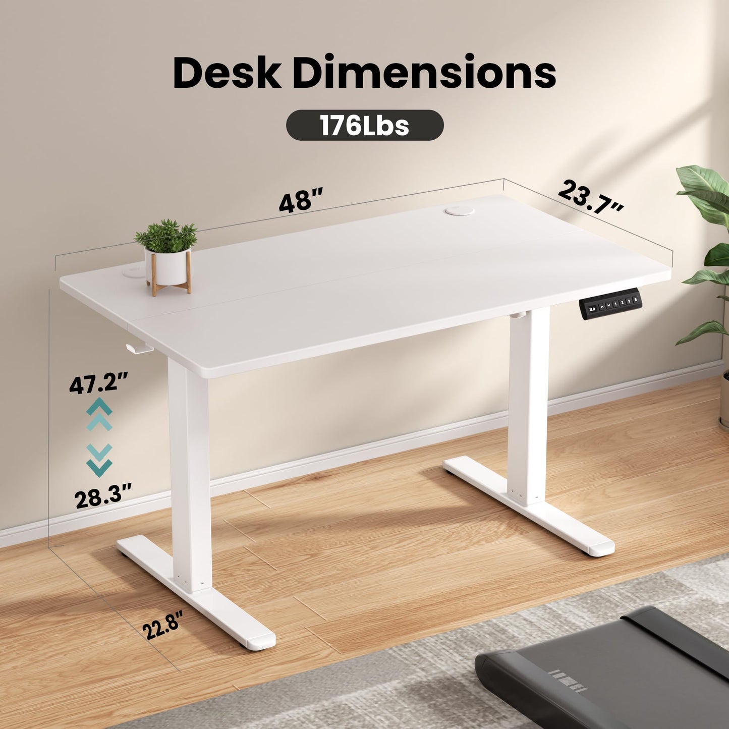 CROWNFURN Adjustable Electric Standing Desk 48x24