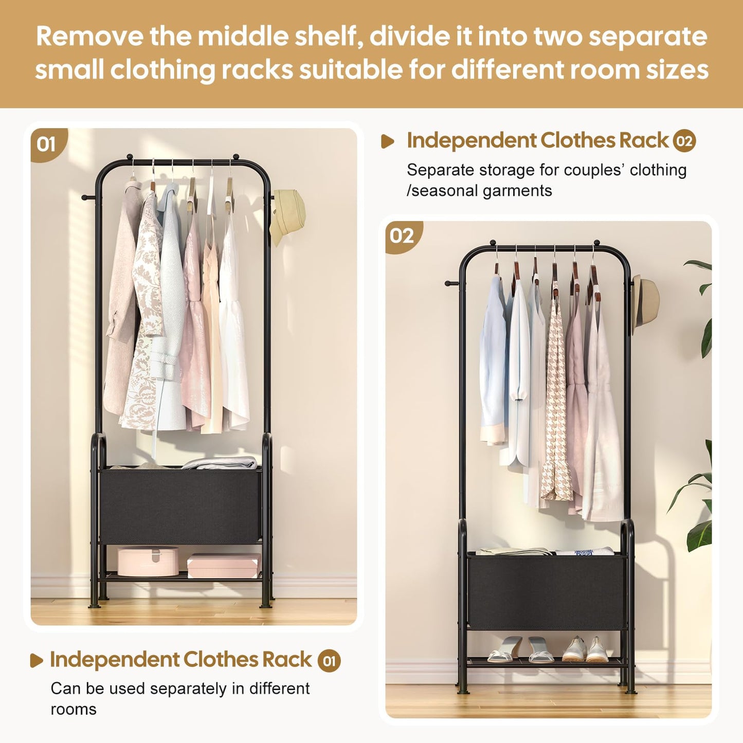 Heavy Duty Garment Rack for Clothes Storage