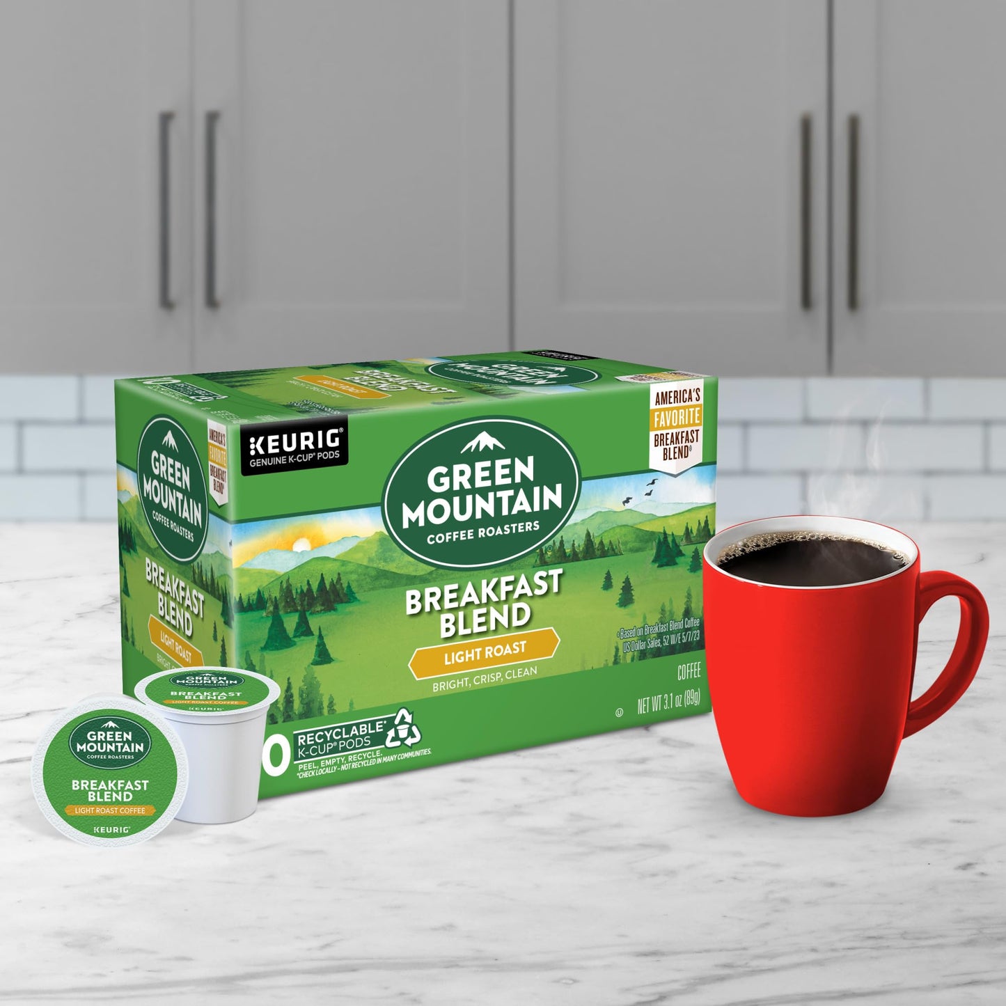 60 Count Green Mountain Coffee Breakfast Blend K-Cups