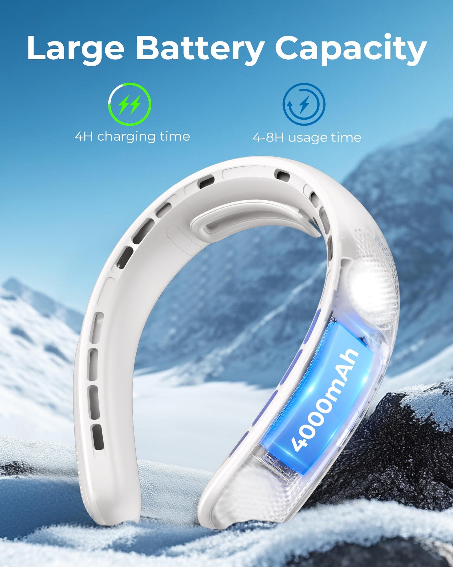 Portable Neck Fan with 360° Cooling