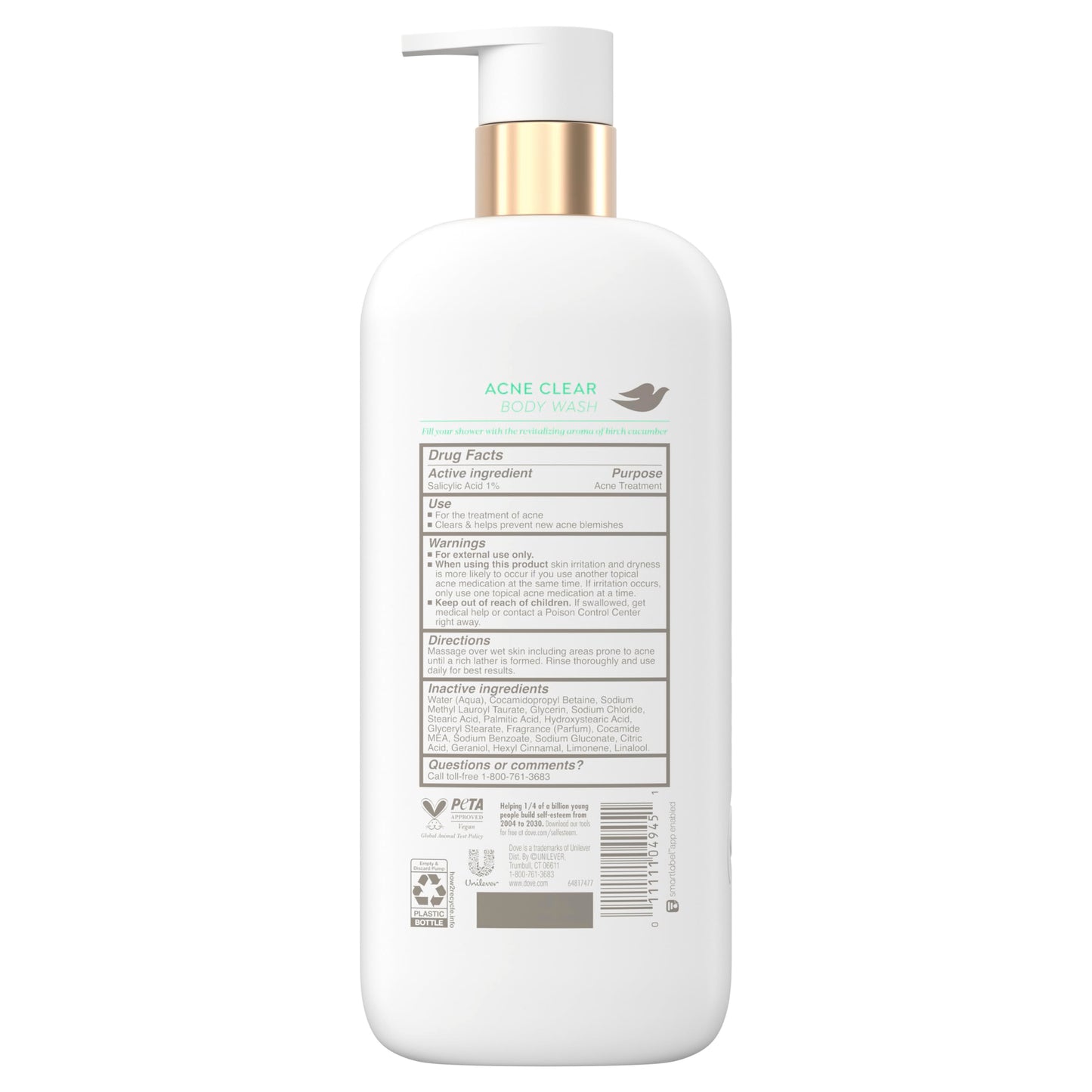 Dove Body Wash with Salicylic Acid 18.5 oz