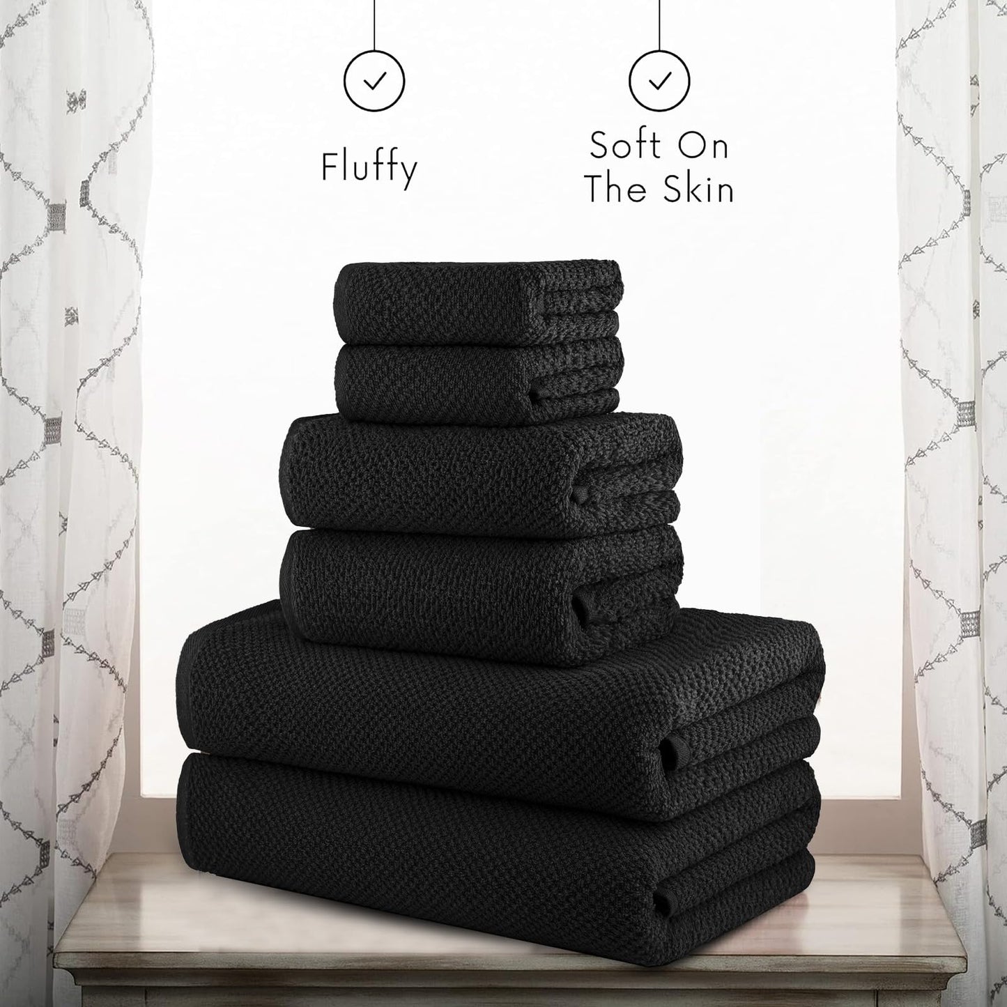 6-Piece CASA COPENHAGEN Cotton Towel Set