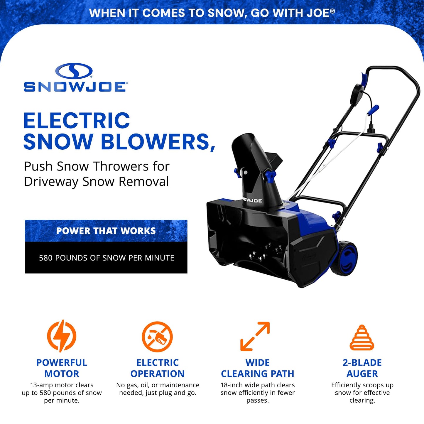 Snow Joe Electric Snow Blower for Driveways