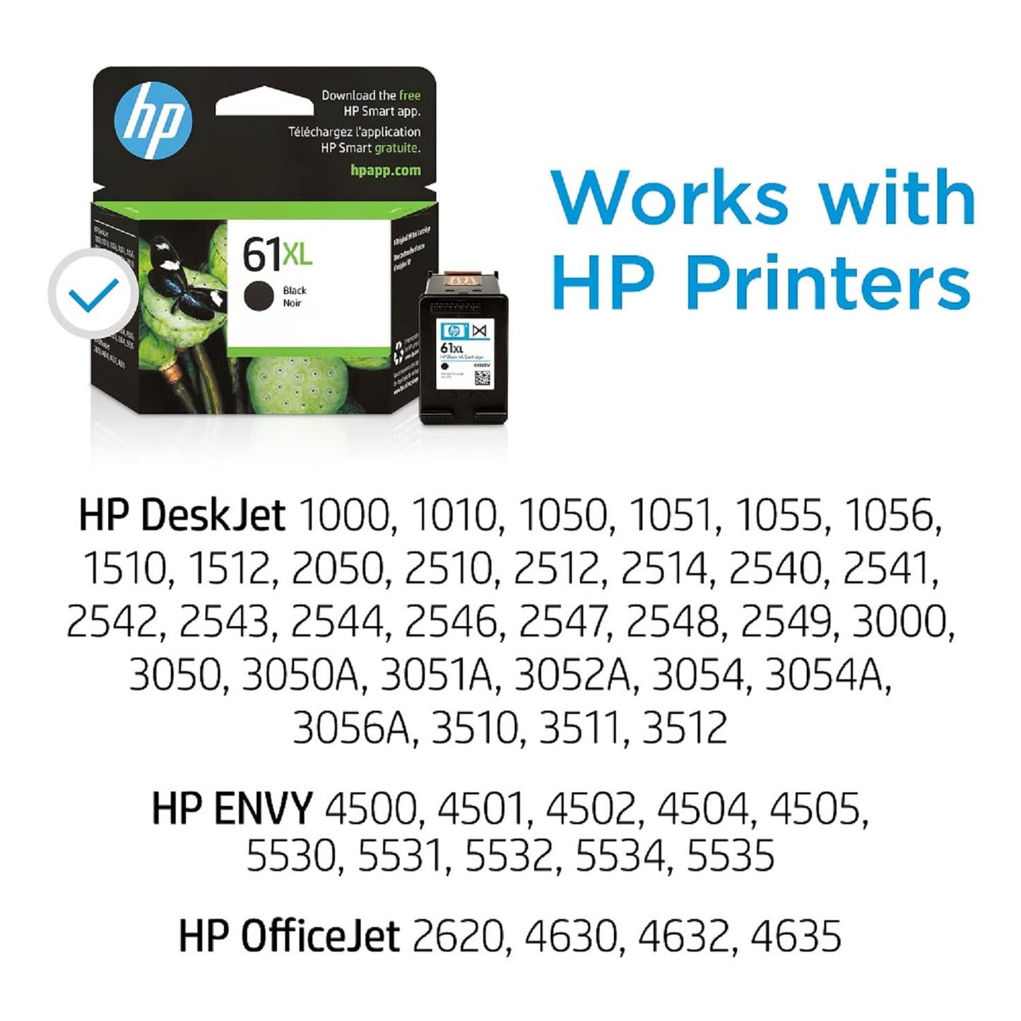 HP 61XL High-Yield Ink Cartridge for Printers