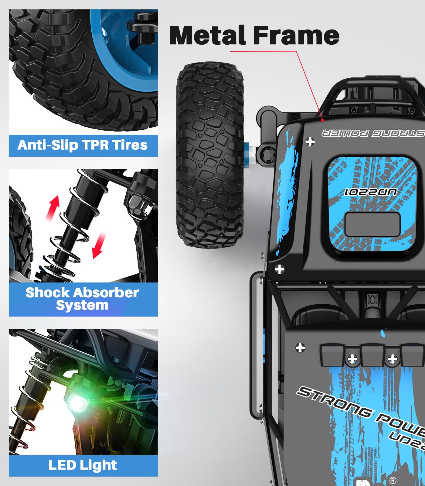 DoDoeleph Remote Control Truck, 1/20 Scale RC Cars for for Boys, Off Road Electric Car Truck Toys All Terrains Rechargeable Hobby Crawler for Kids