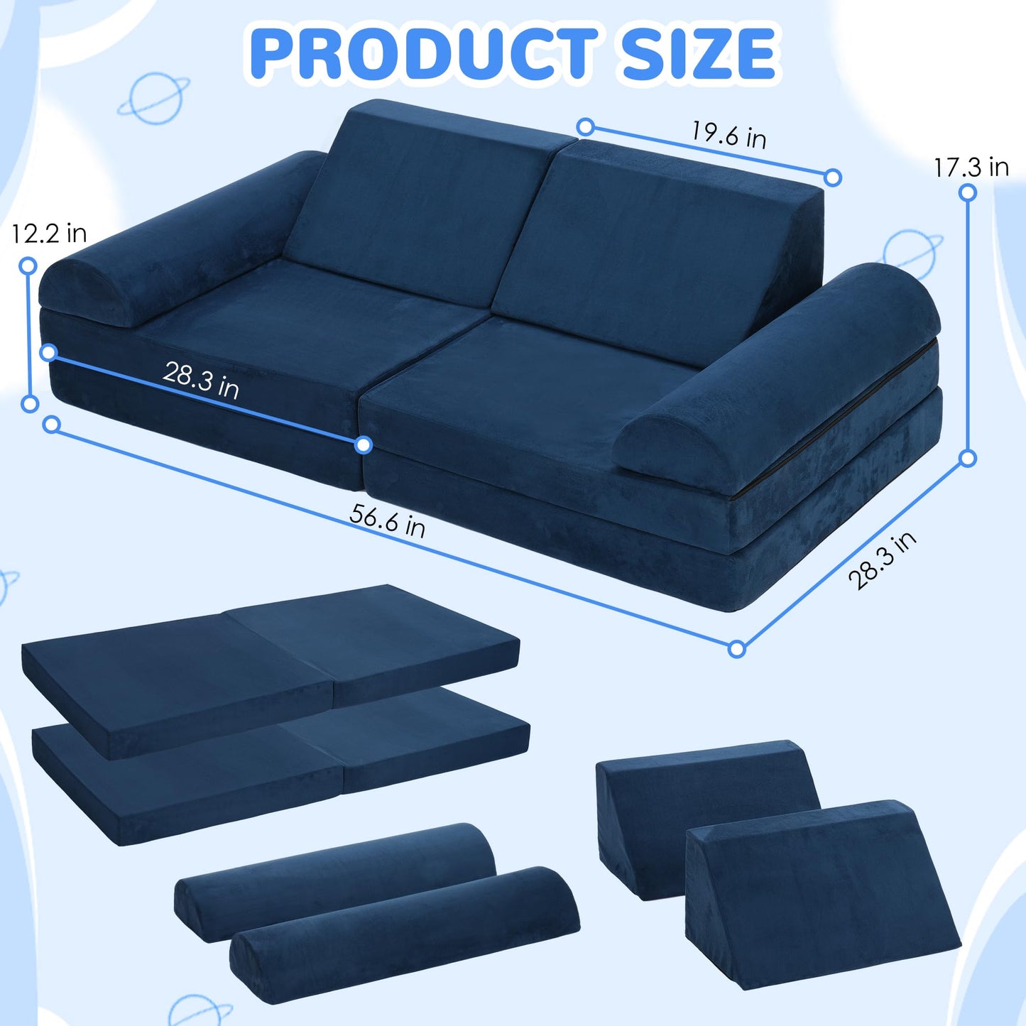 8PC Foam Kids Play Couch Set