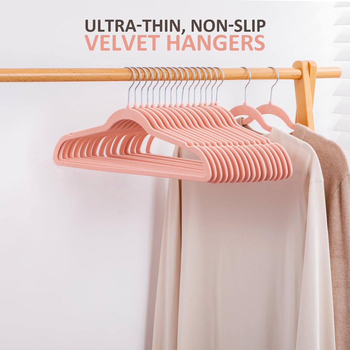 50 Pack Velvet Hangers with 360 Swivel Hook