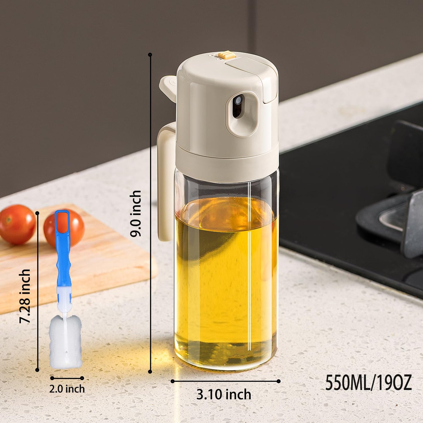2-in-1 Oil Dispenser and Sprayer Bottle