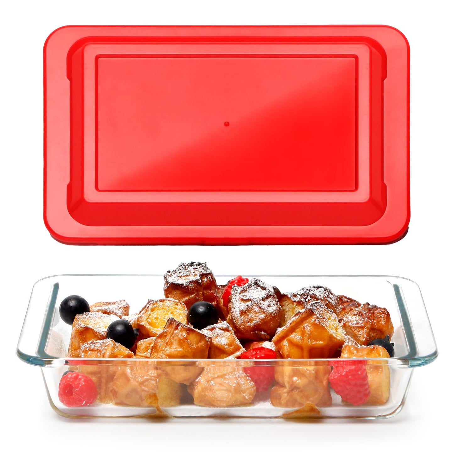 1.1 QT Glass Baking Dish With Lid for Oven, Glass Pan for Cooking Rectangular Bakeware Set, Glass Casserole Dish Set