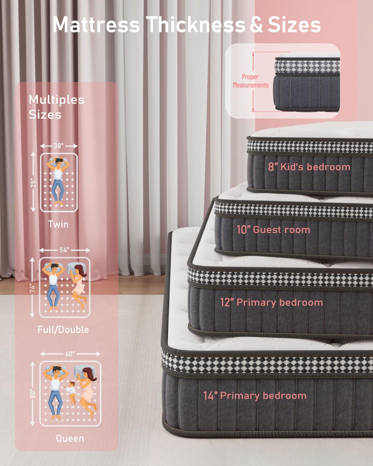 Twin Hybrid Mattress with Gel Memory Foam