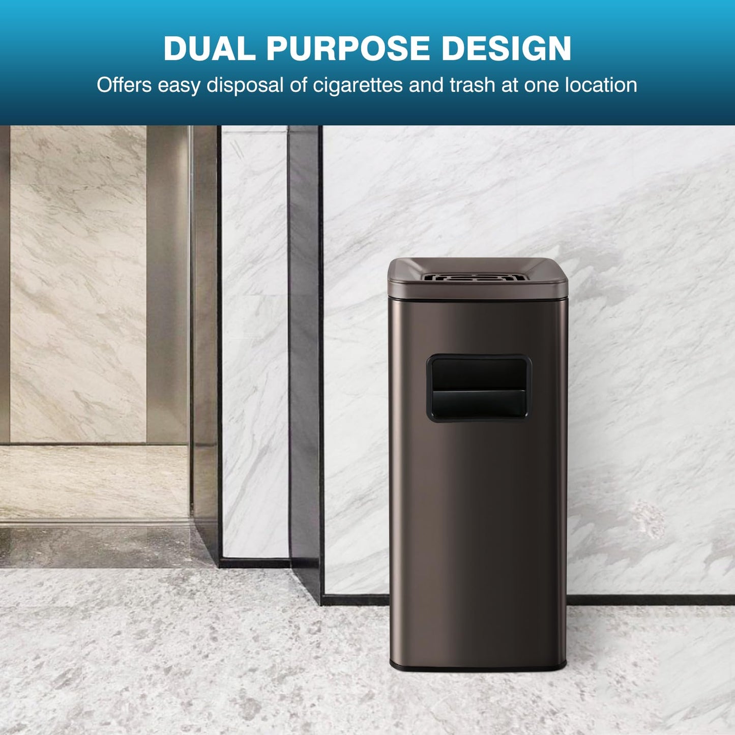 IRONWALLS Stainless Steel Outdoor Trash Can with Lid