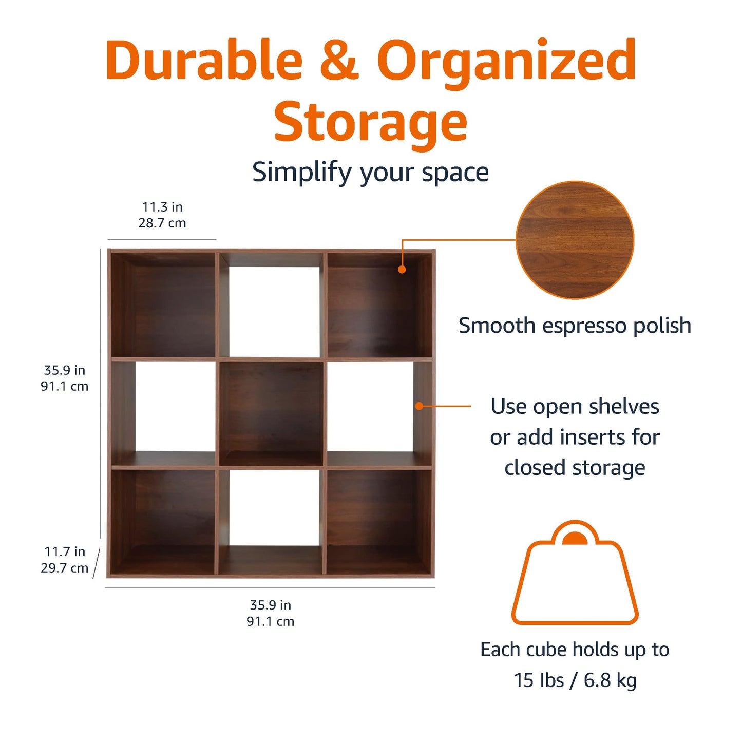 9-Cube Storage Organizer by Amazon Basics