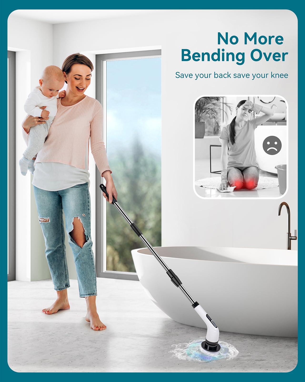 Highyes Cordless Electric Spin Scrubber for Cleaning