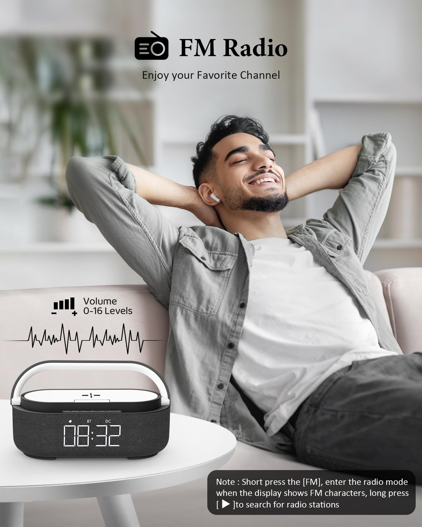 COLSUR Bluetooth Speaker with LED Night Light