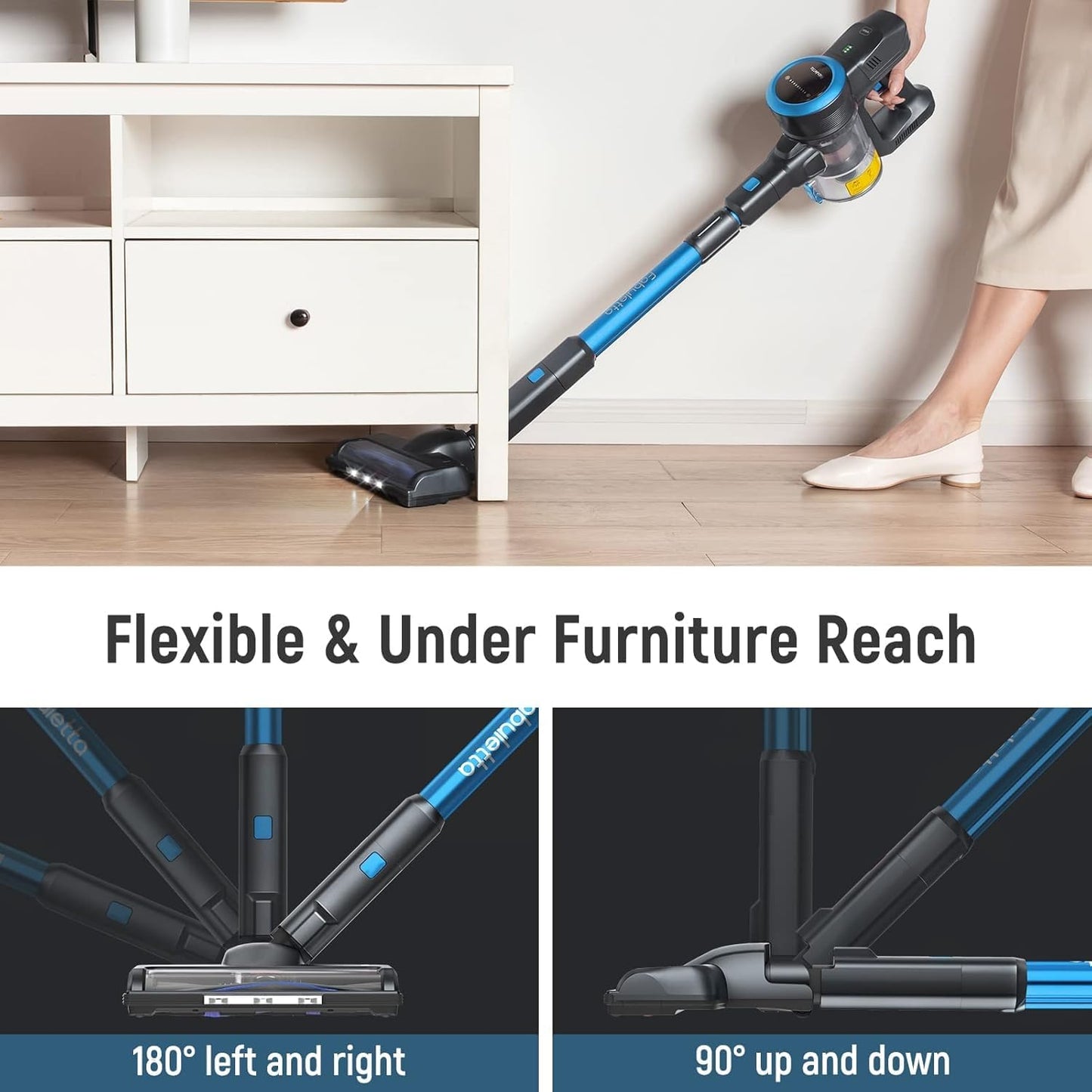 FABULETTA Cordless Vacuum Cleaner with 50 Min Runtime
