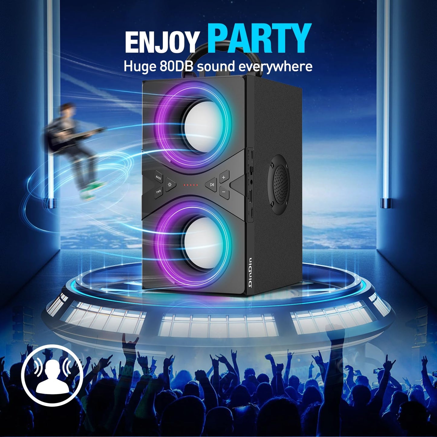 DINDIN 40W Wireless Party Speaker with Bass