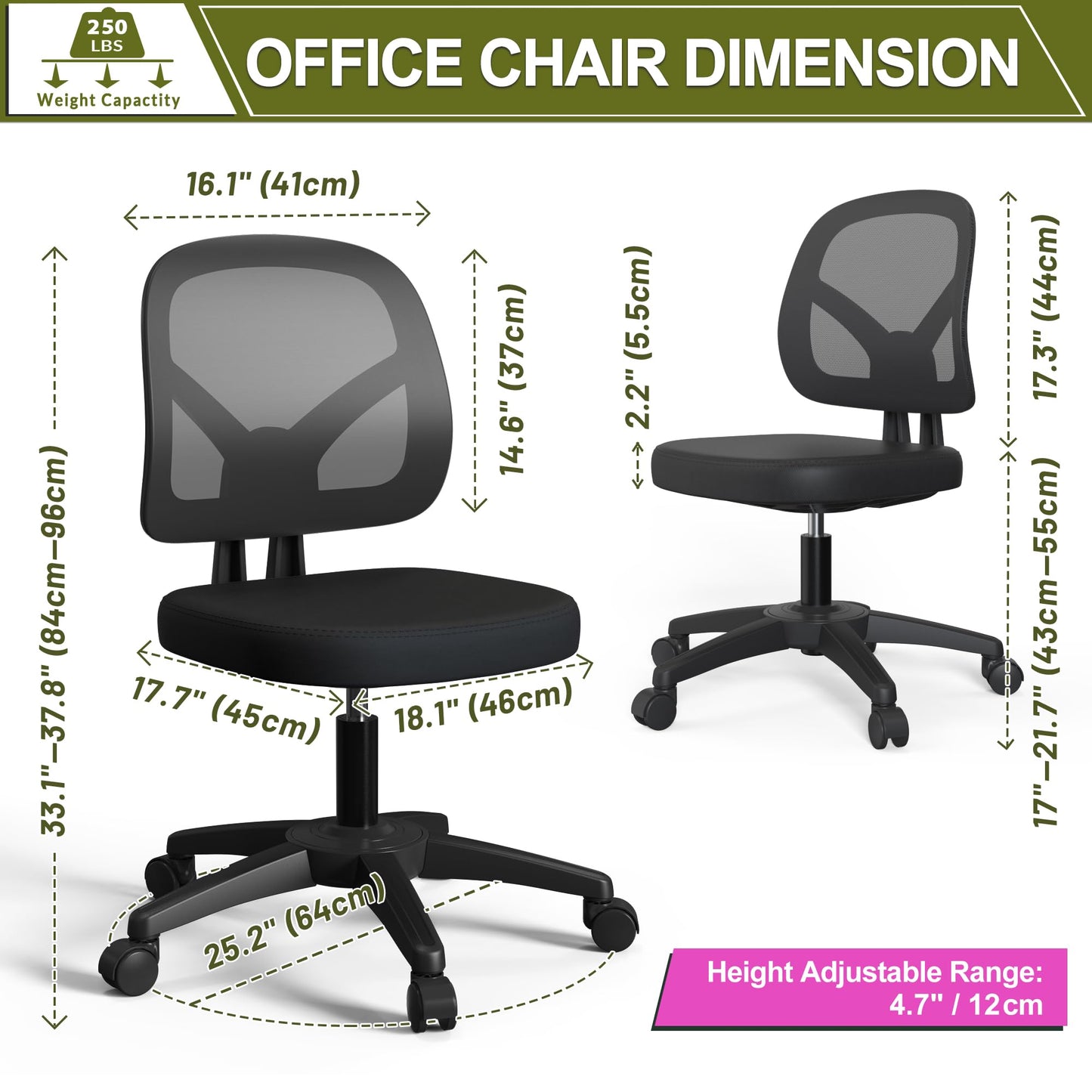 Swivel Mesh Office Chair with Adjustable Height
