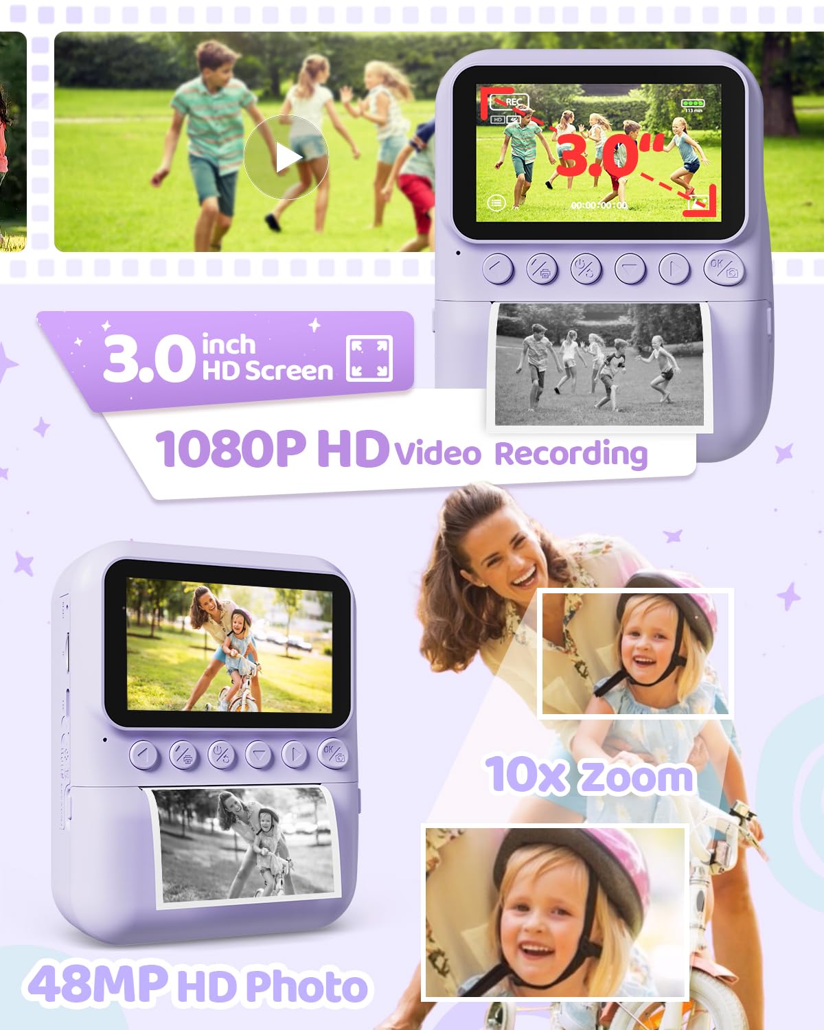 Kids Instant Print Camera by TIATUA for Ages 3-14