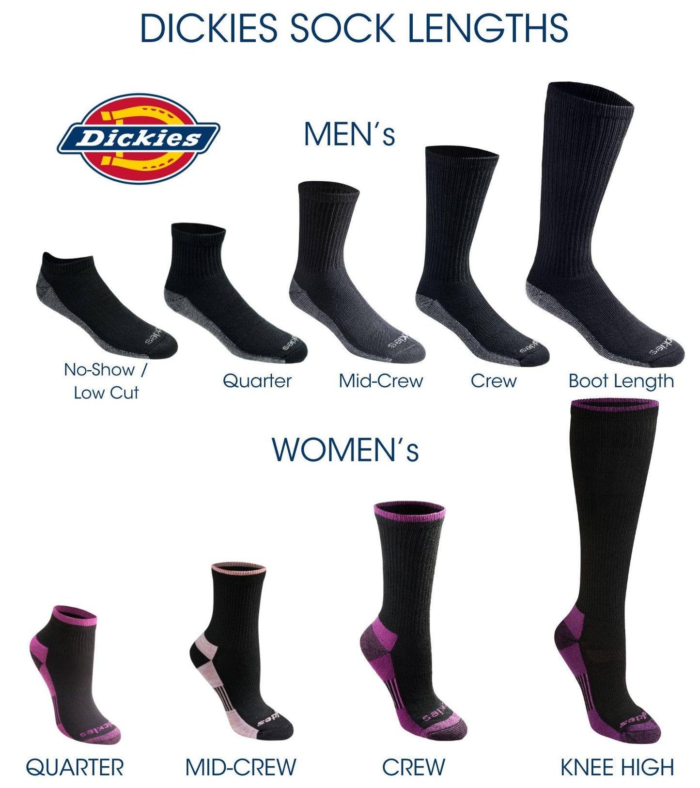 6 Pairs Dickies Moisture Control Crew Socks