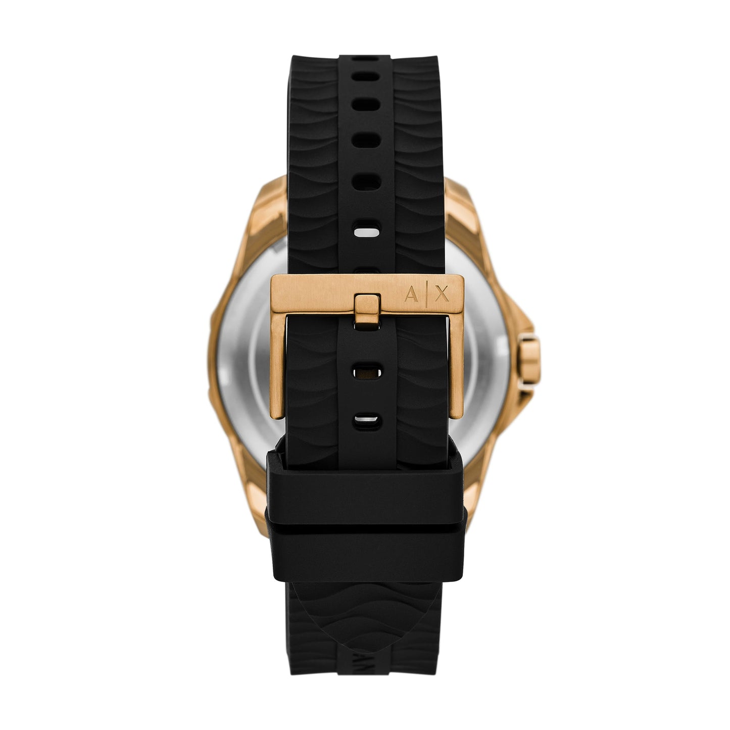 A|X ARMANI EXCHANGE Men's Three-Hand Date Black Silicone Band Watch (Model: AX1954)